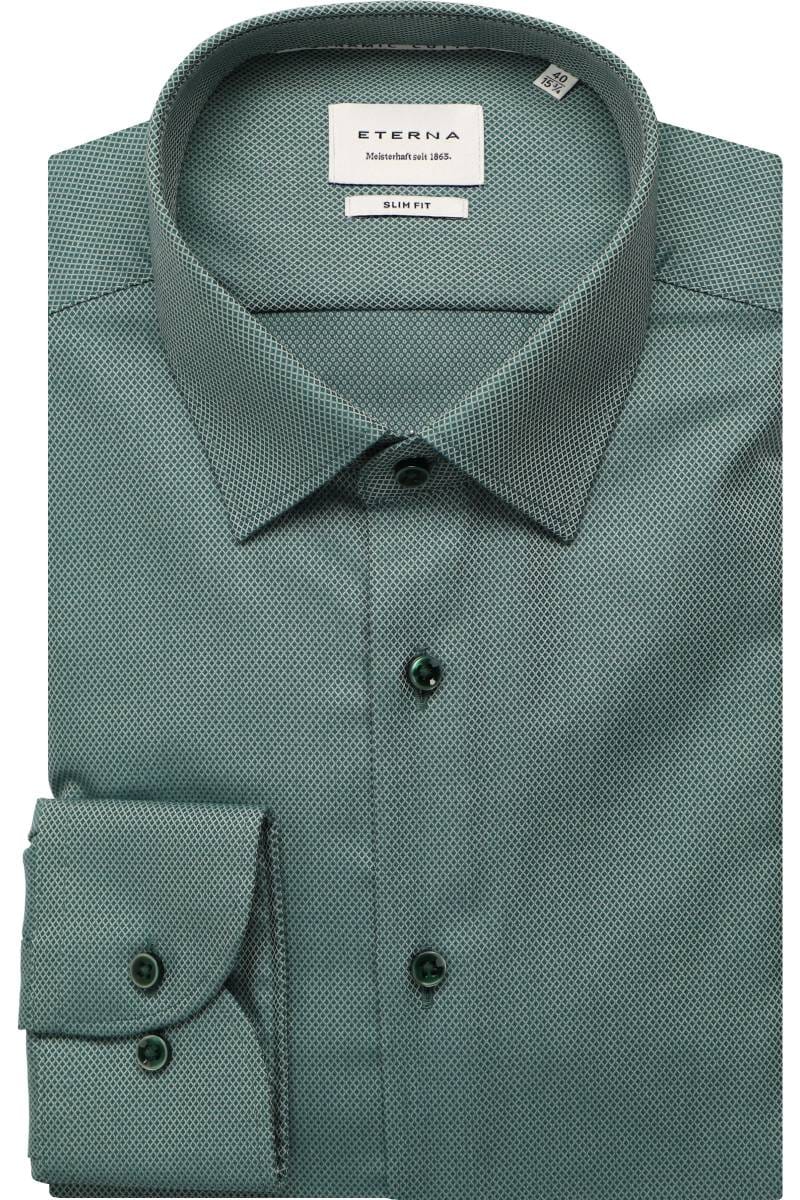 ETERNA Dynamic Cotton Slim Fit Hemd grün, Strukturiert