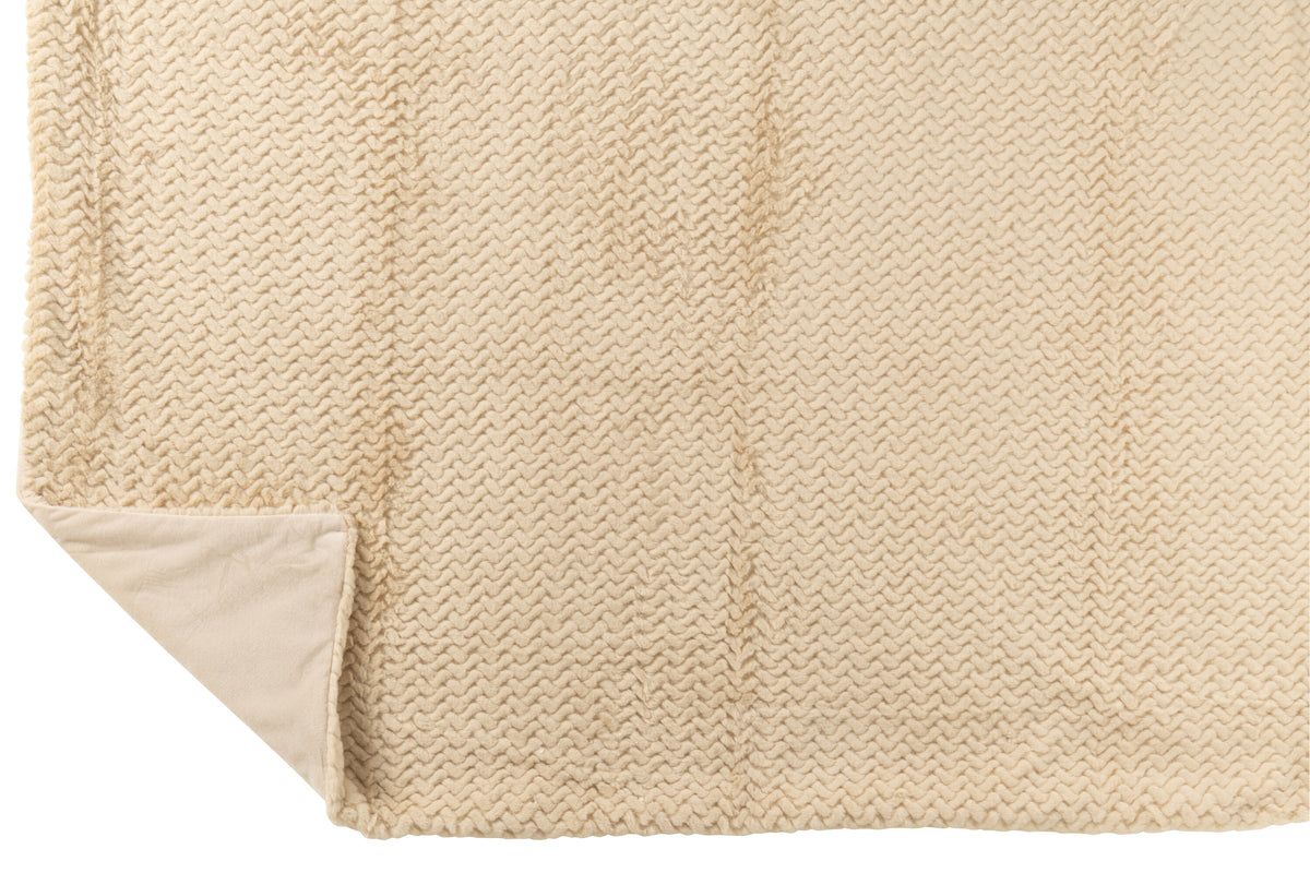J-Line deken - polyester - beige