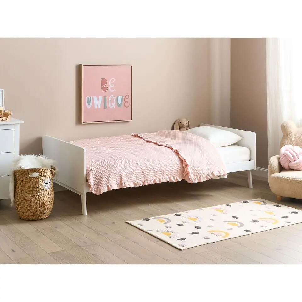 BONNAC - Eenpersoonsbed - Wit - 90 x 200 cm - Dennenhout