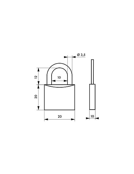 Lot de deux cadenas à clé Type 1, bagage, anse acier, 20mm, 4 clés, s'entrouvrant- THIRARD