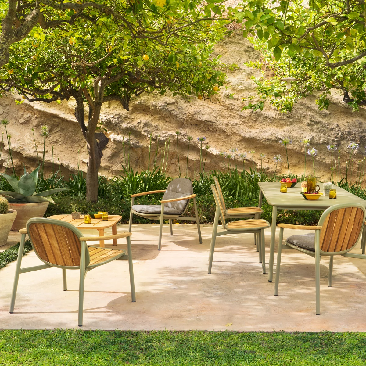 Emu - Twins Garten-Beistelltisch niedrig, Teak, 85 x 85 cm