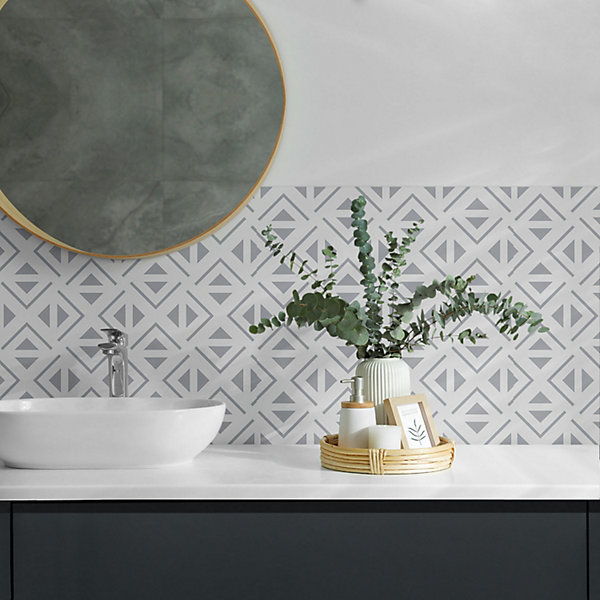Panneau Décoratif Wallfluent 50x50 cm Géométrie Dans Les Carrés 4 pièces