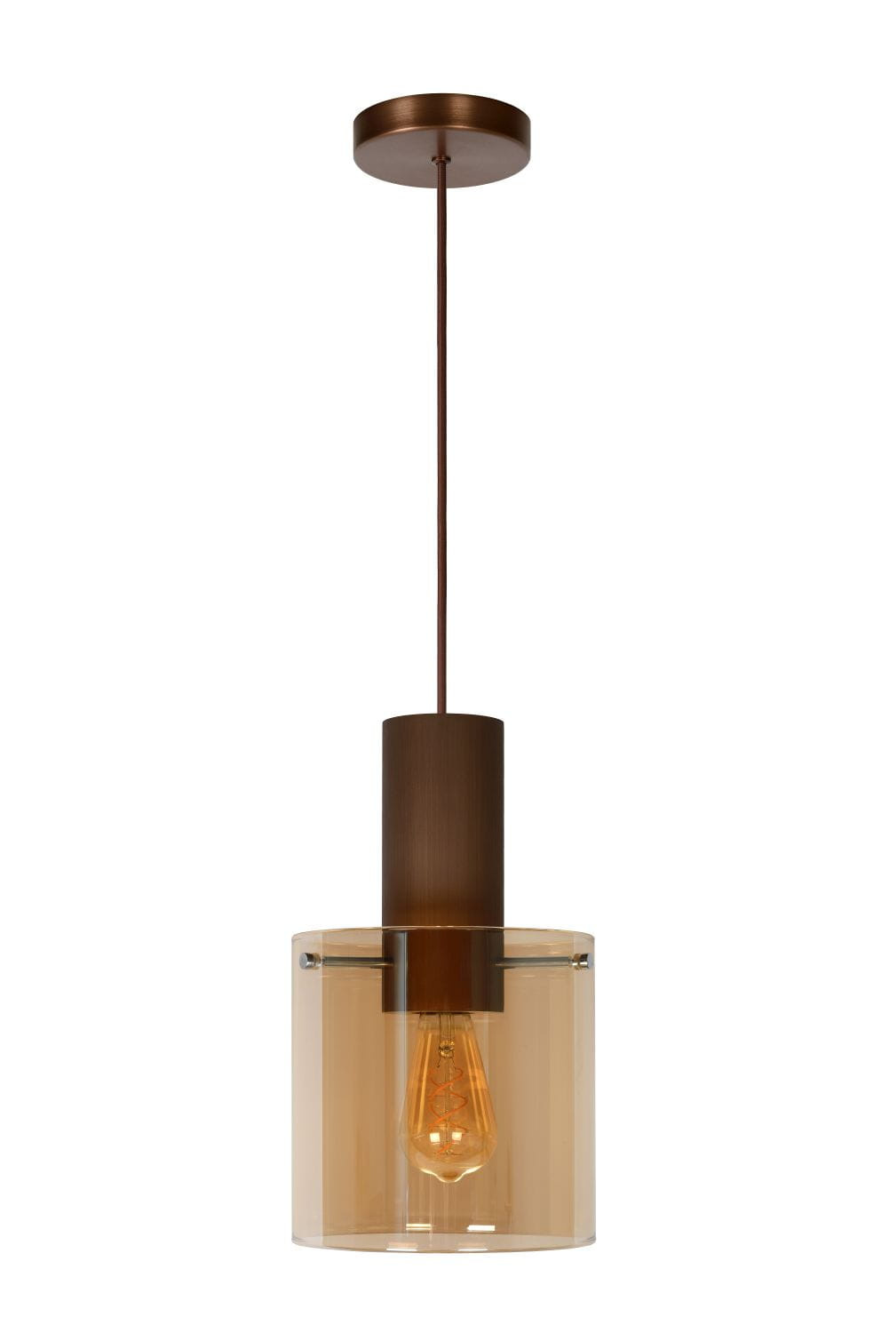 Lampa wisząca TOLEDO brązowo-przezroczysta 1xE27x40W IP20 Lucide