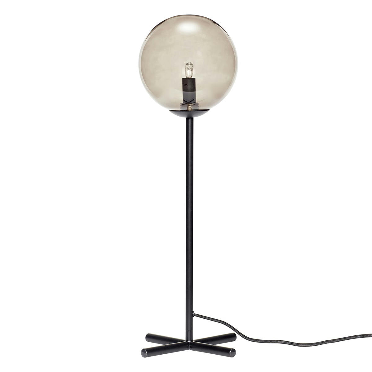 CHAMP - Lampe de table en verre noir et gris fumé