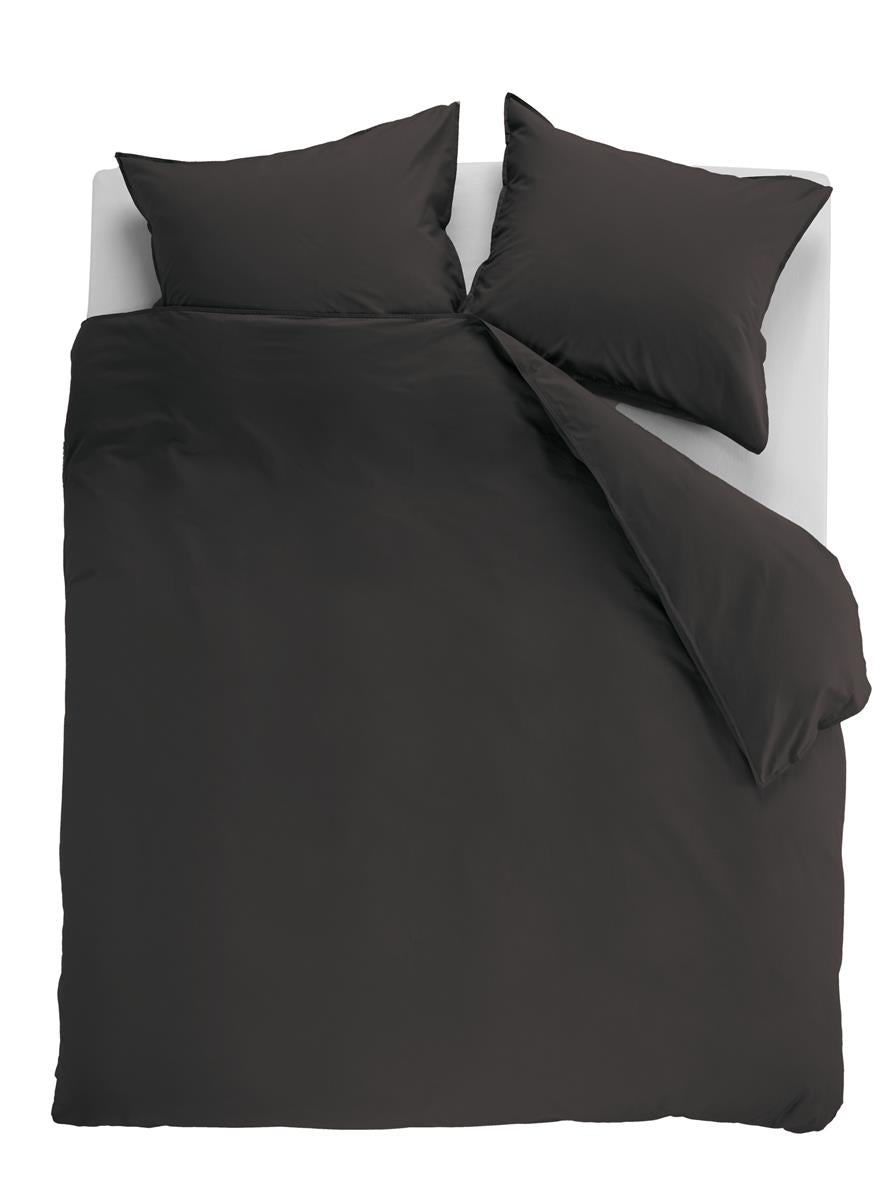 Ambiante Cotton Uni dekbedovertrek - Effen - Lits-Jumeaux XL - 260x200/220 cm - Antraciet