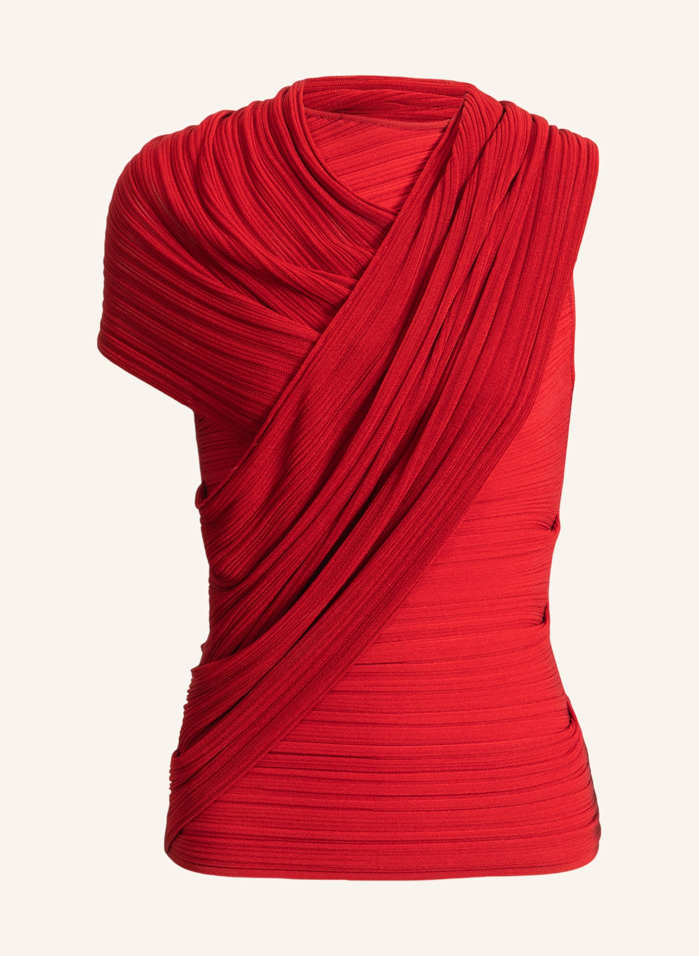 BALMAIN Ärmelloses, asymmetrisches Oberteil aus Viskose