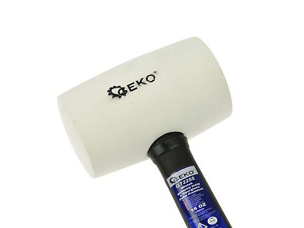 Marteau Caoutchouc Blanc 600 G Manche Fibre De Verre Geko Premium