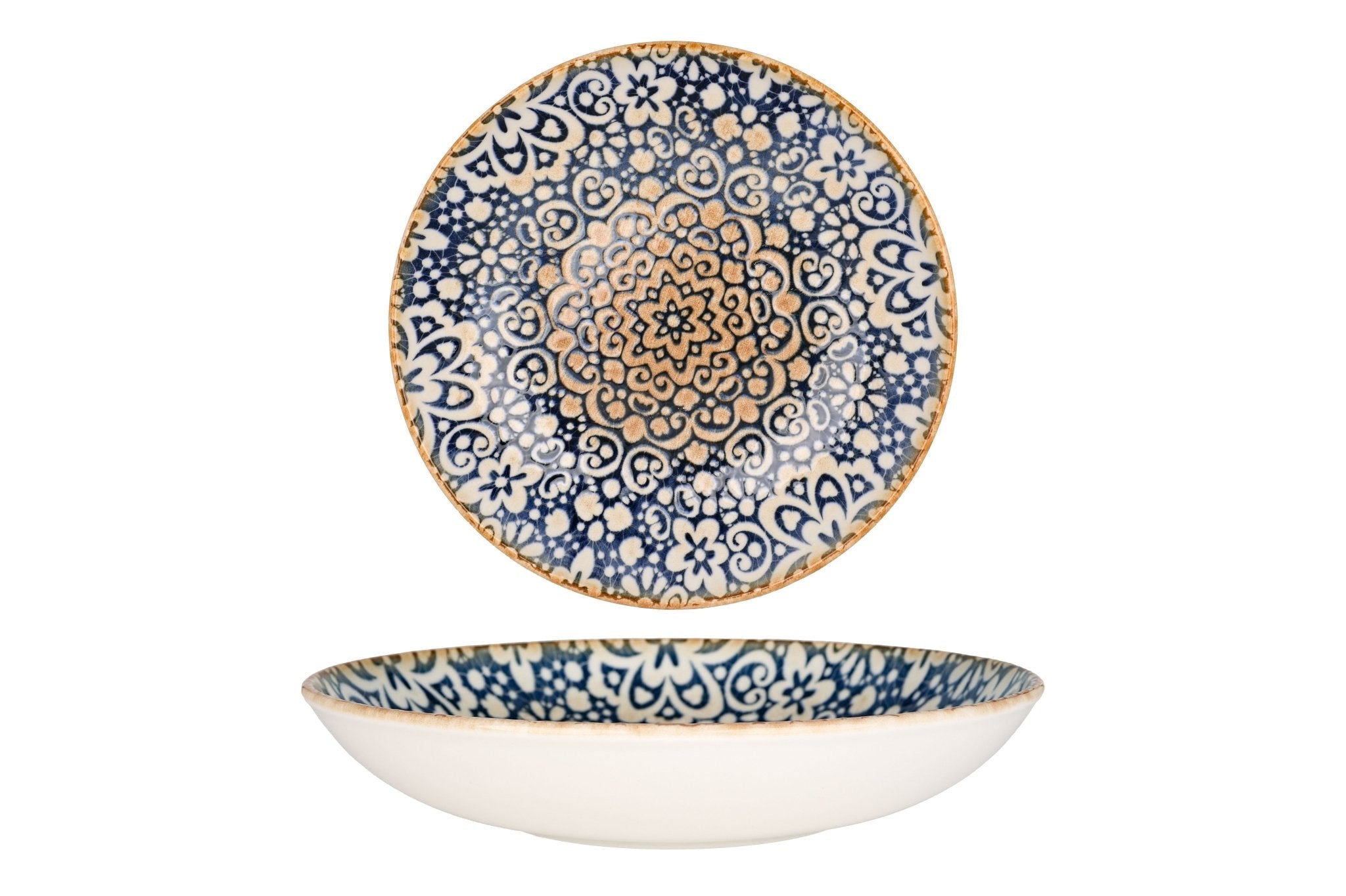 Bonna Diep bord - Alhambra - Porselein - 23 cm (1000cc) - set van 6