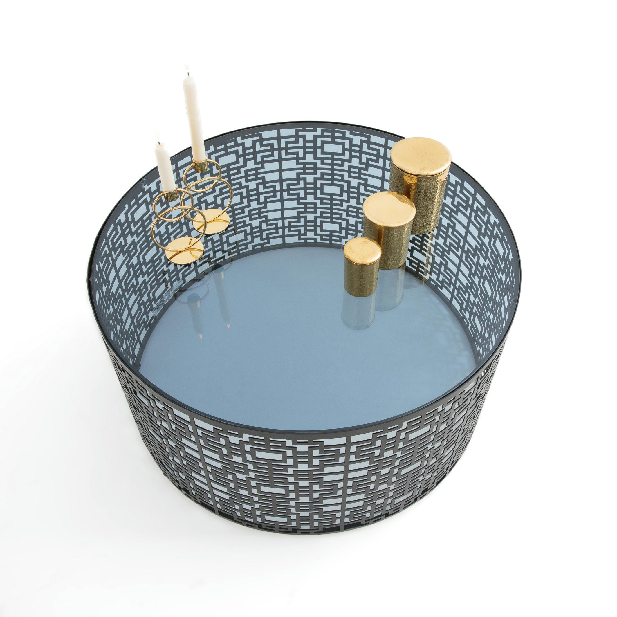 Table basse en métal acier ajouré, Gueishi