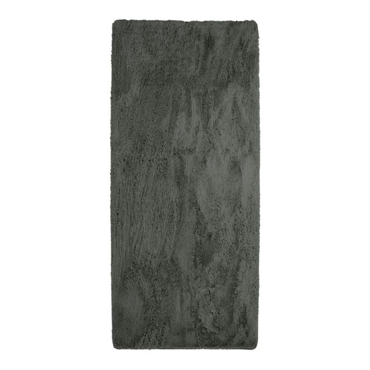 NEO - Tapis lavable à base fine et souple extra doux gris foncé 80x180