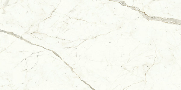 Carrelage effet Marbre Blanc Calacatta Prima 240x120x0,9 cm Brillant Faventa - Mur intérieur (vendu par carton de 2,88 m²) - RO'MA