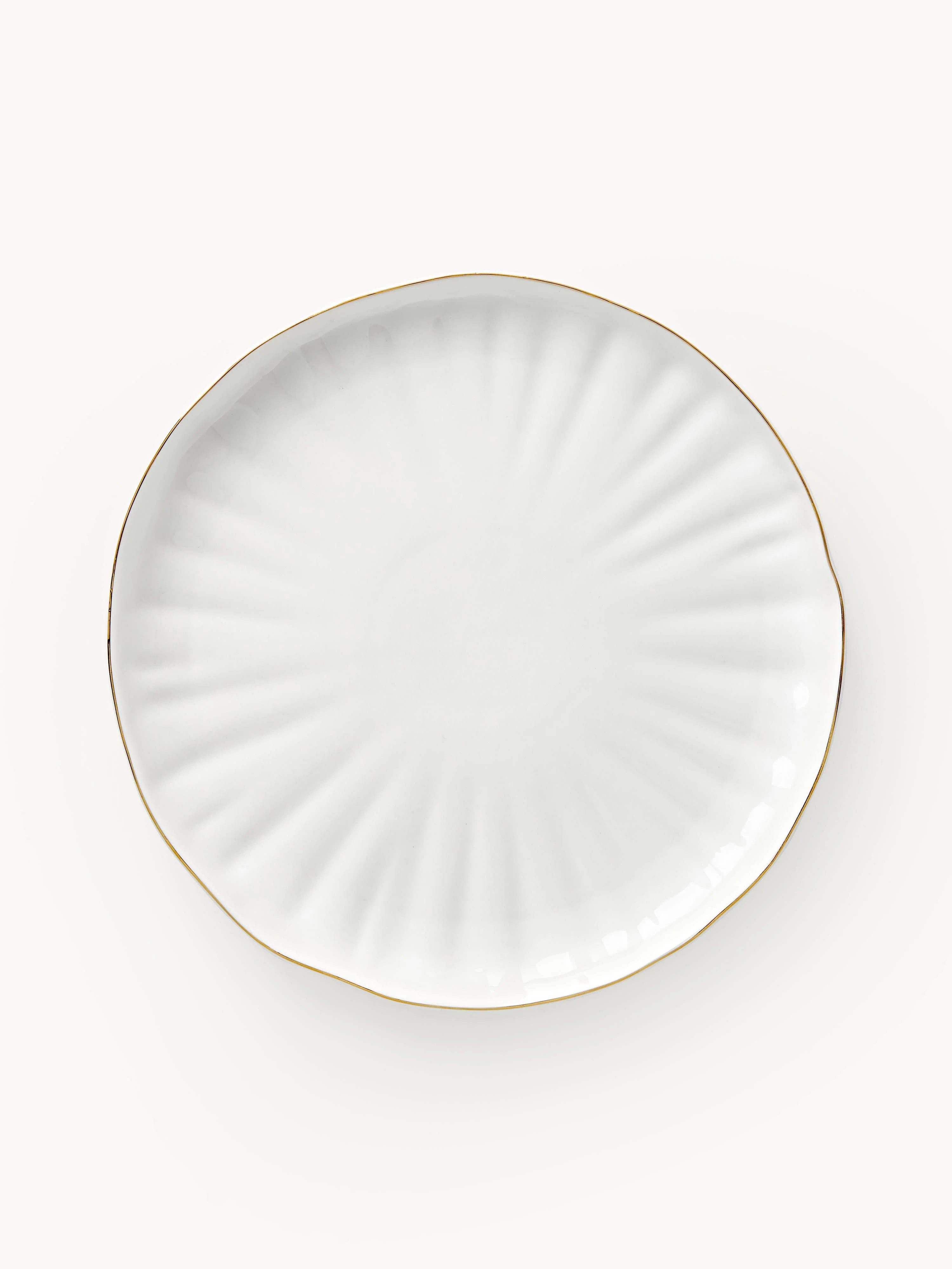 Porzellan-Frühstücksteller Sali mit Relief, 2er-Set