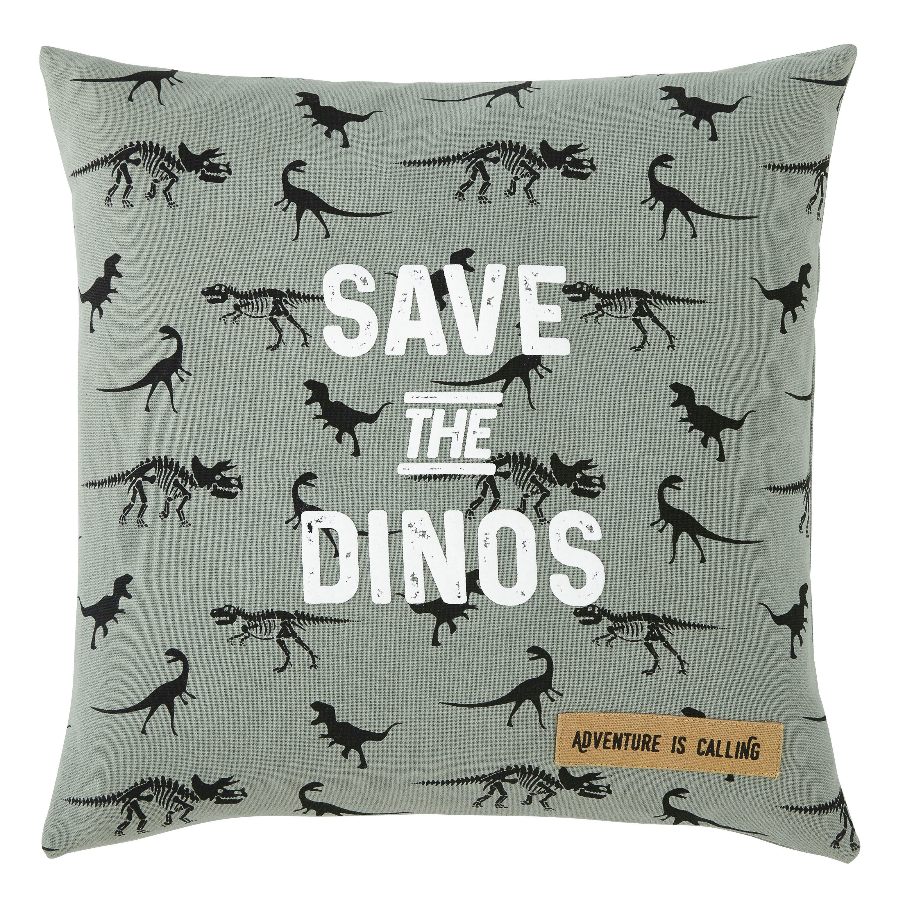 - Coussin en coton vert kaki imprimé 40x40