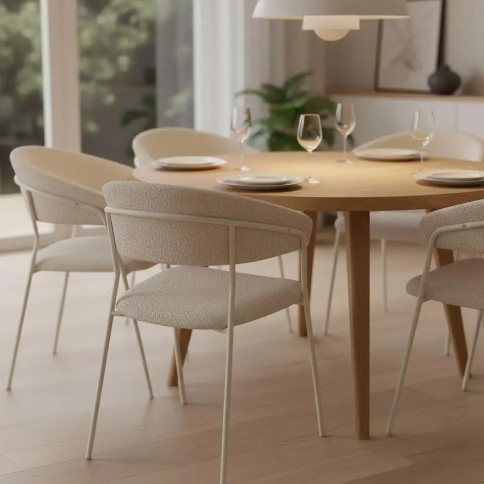 Eetkamerstoel Beige/Off White - Zeri - Set van 2