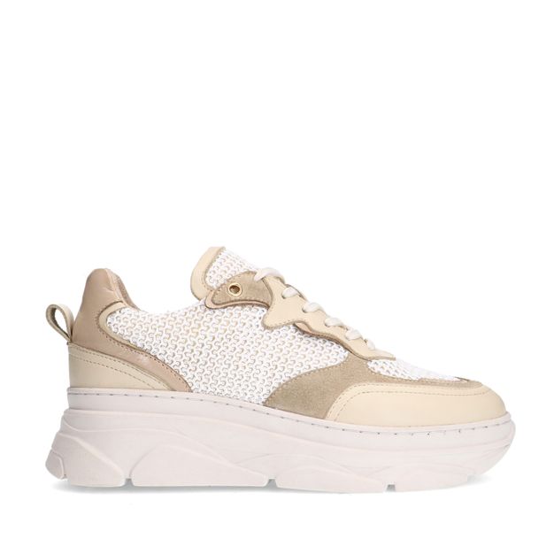 Off white leren sneakers