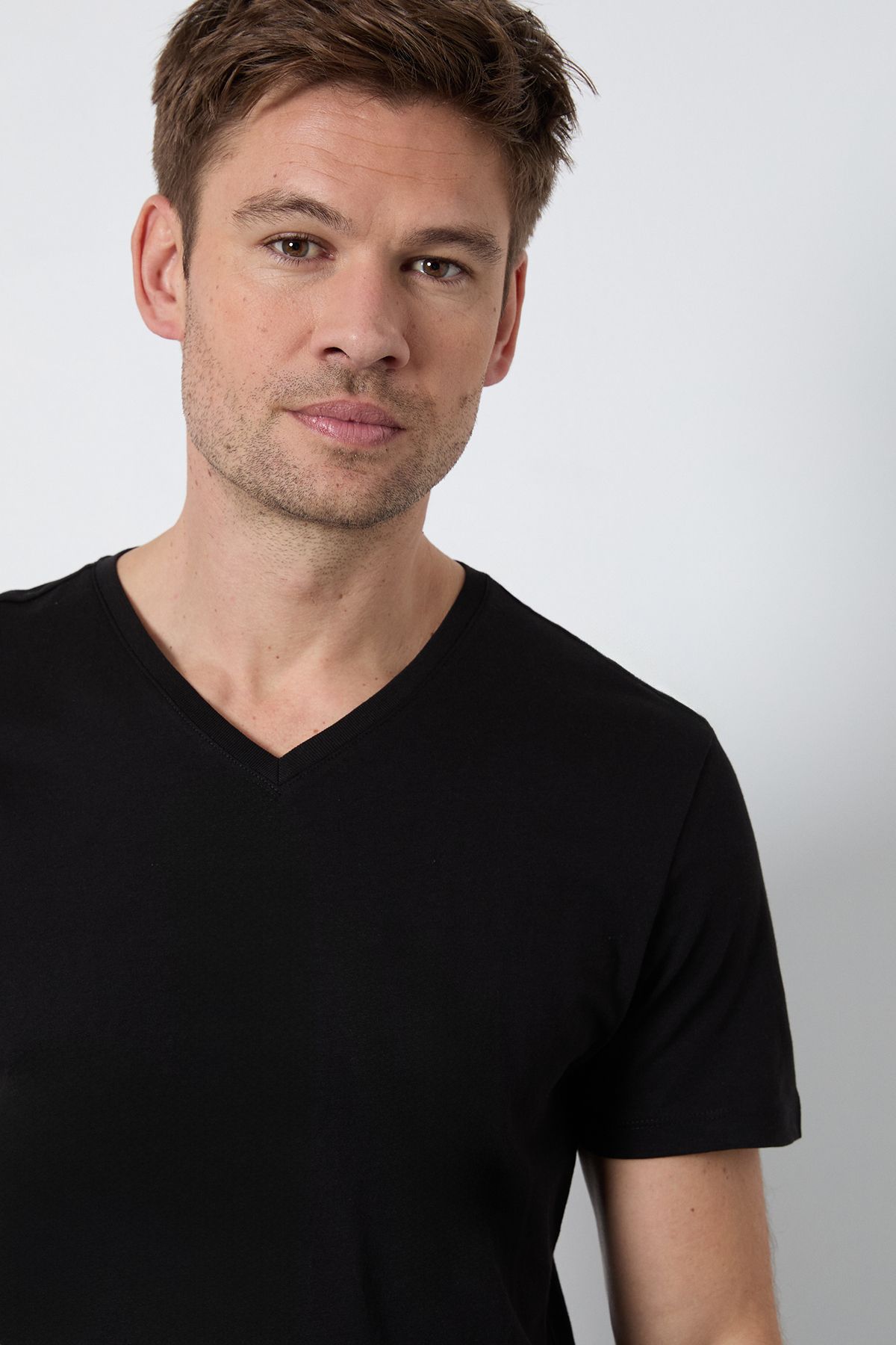 Burton Black Plain V Neck T-shirt
