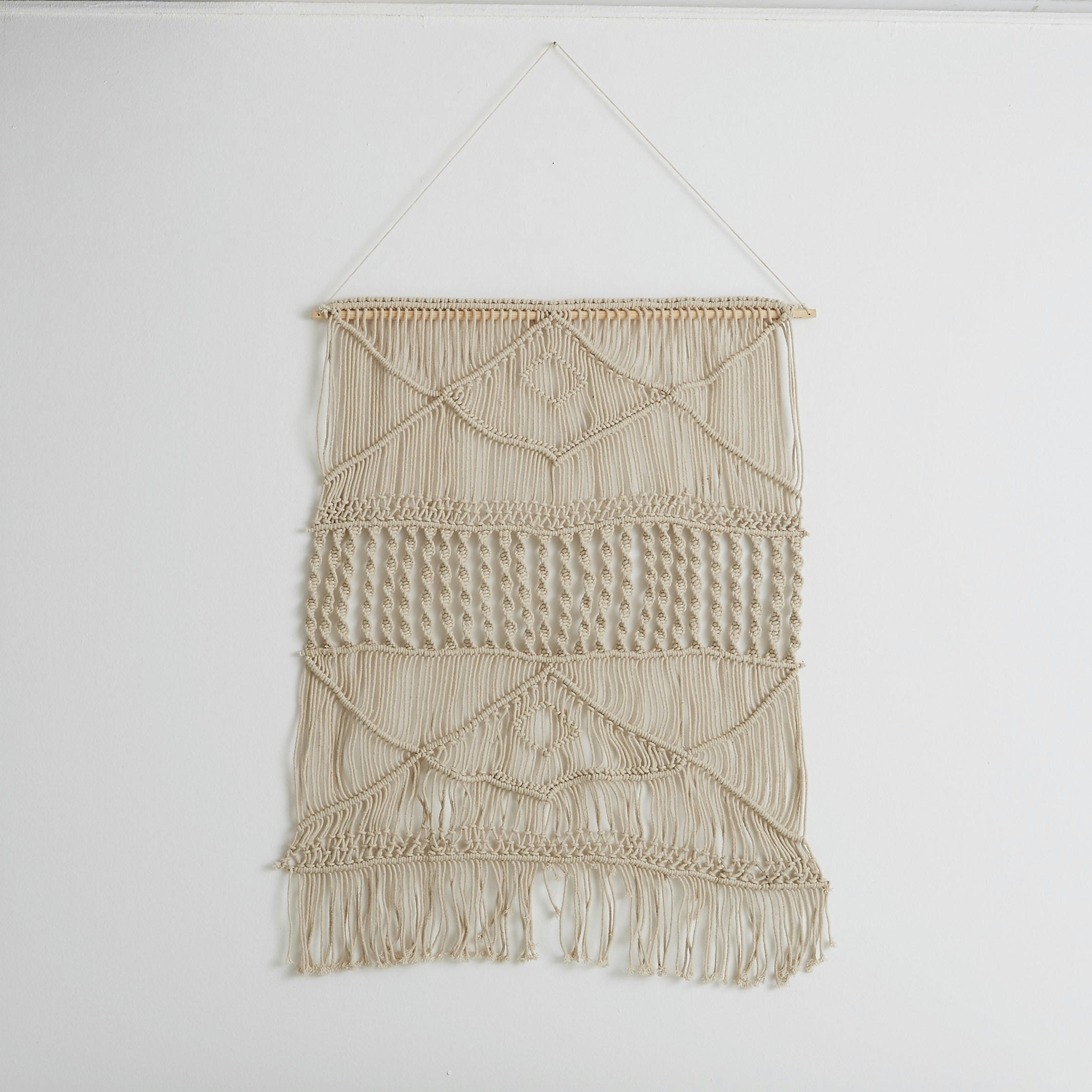 Tissage mural macramé grand modèle, Navanita