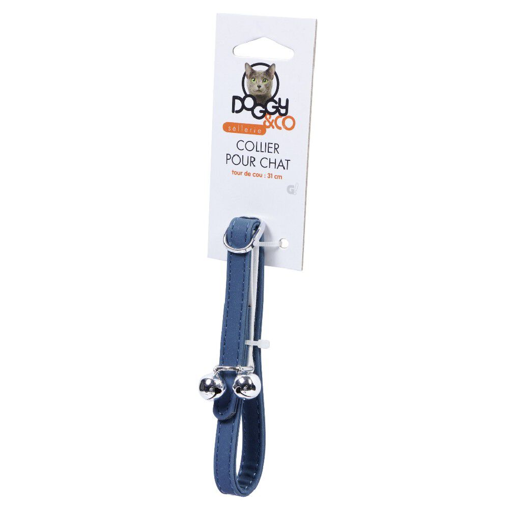 Collier pour chat avec grelot bleu