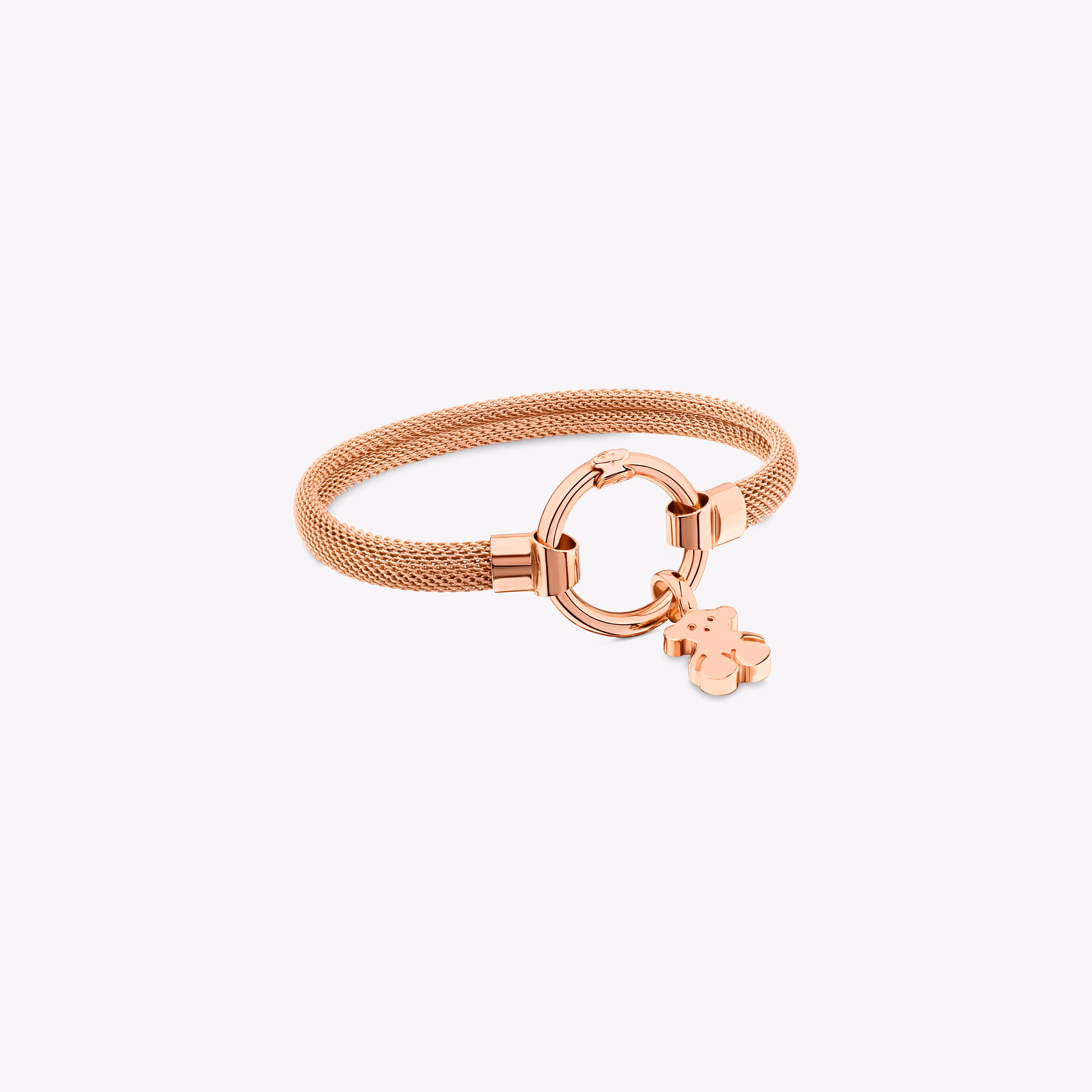 Pulsera mediana con baño de oro rosa 18 kt sobre plata y acero 1,15 cm Hold