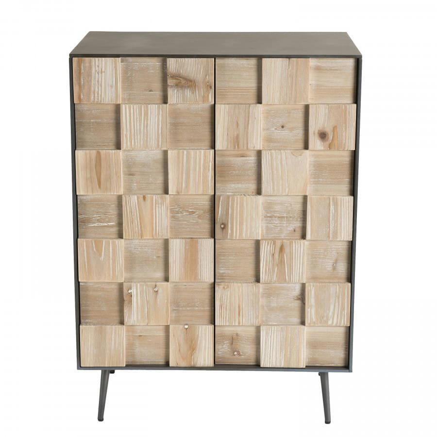 CLEMENCE - Buffet 2 portes bois sapin et pieds métal