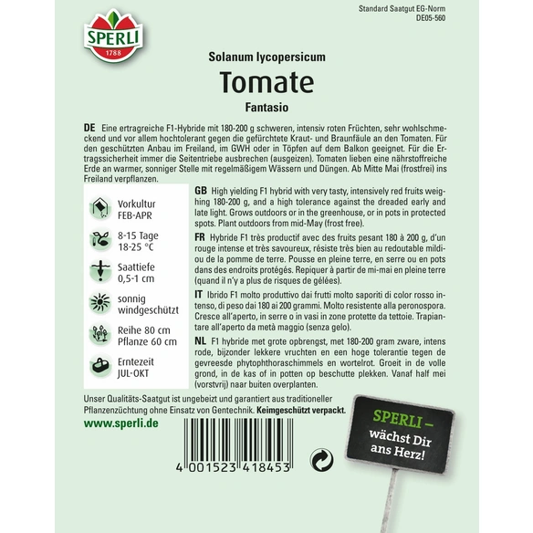 Tomate »Fantasio«, widerstandsfähige Freilandsorte, Fruchtgewicht 180-200 g