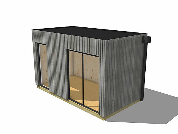 Dépendance jardin sans permis en bois 4,4 x 2,4 x 2,7 m avec plancher isolé