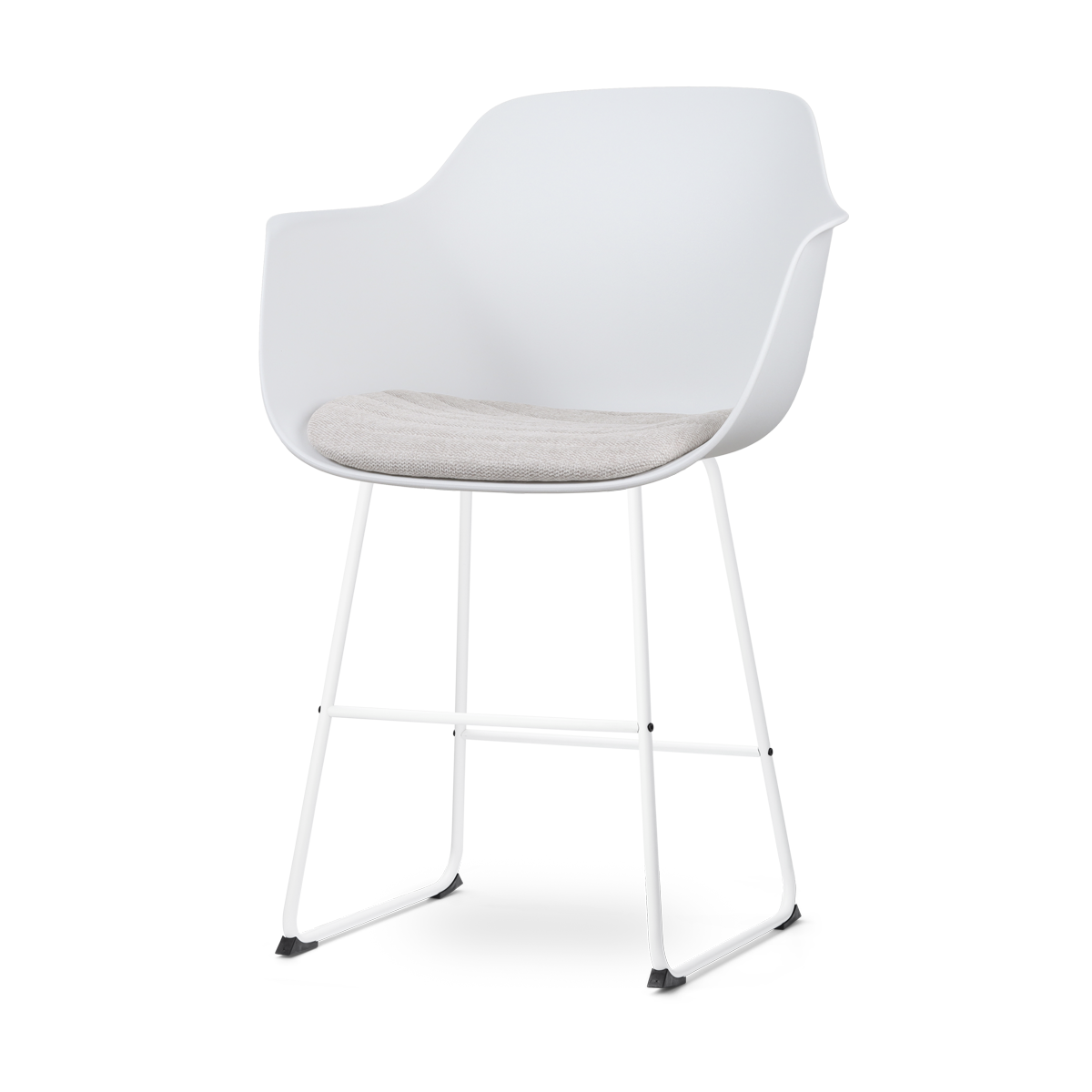 Nolon Nino-Liz Barkruk Wit - Lichtgrijs Kussen - Wit - 65 cm