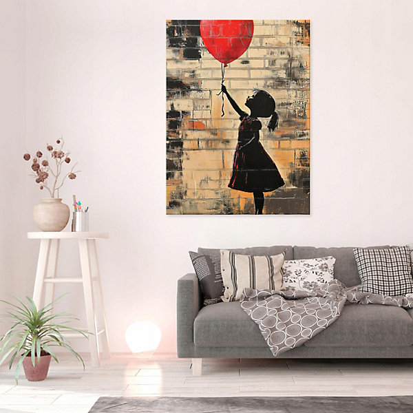 Impression sur Toile Abstrait Banksy Moderne 100x70 cm XXL Tableau Décoration Murale Tableau Déco pour salon chambre cuisine