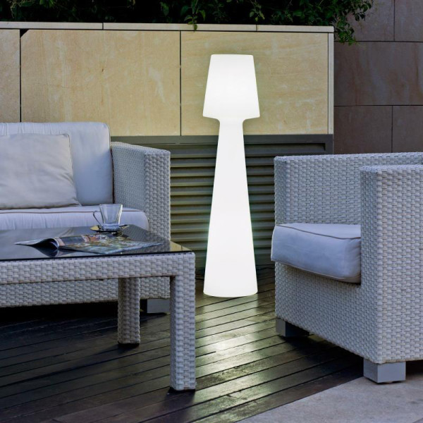 NEW GARDEN lampa podłogowa LOLA 110BATTERY biała