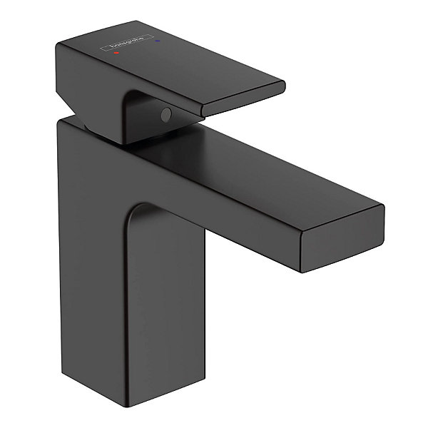 Hansgrohe Vernis Shape Lot de 2 mitigeurs de lavabo avec cartouche en céramique, tirette et vidage synthétique, noir mat