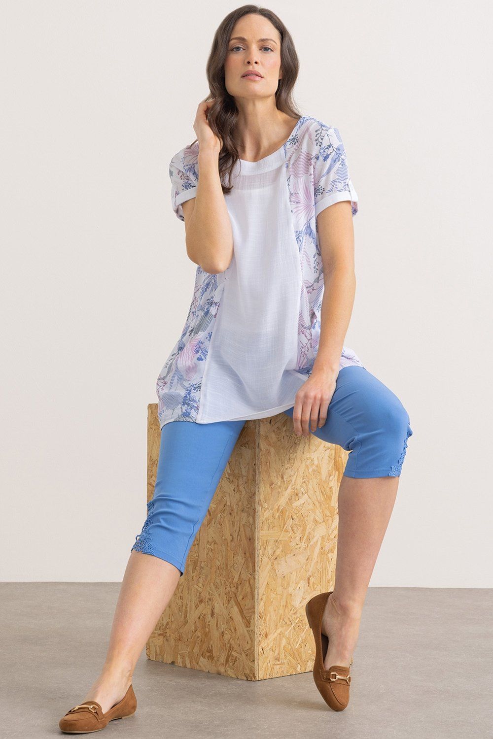 Klass. Printed Panel Tunic Top
