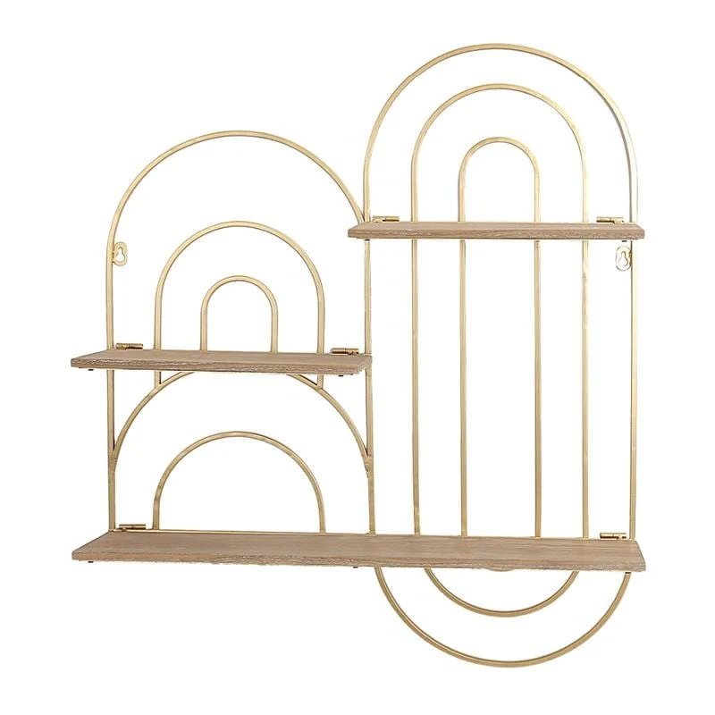 Ovella Oval Metal Modern Tiered Wall Shelf - 29H x 24W x 5.5D