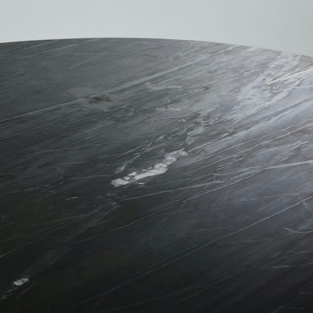 Lippa - Table à manger en marbre noir 6 personnes L145