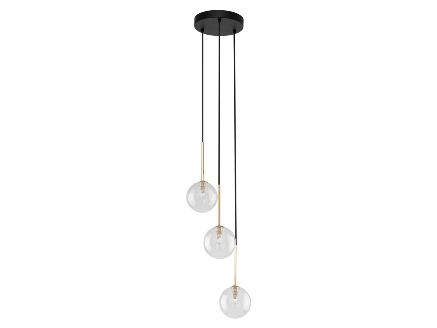 Lampa wisząca Nilos 3-punktowa metalowa złota