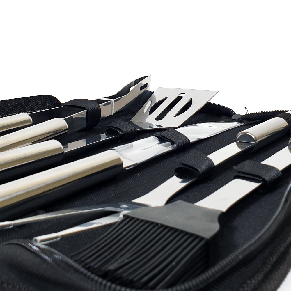 Krumble BBQ set 5-delig in opbergtas RVS