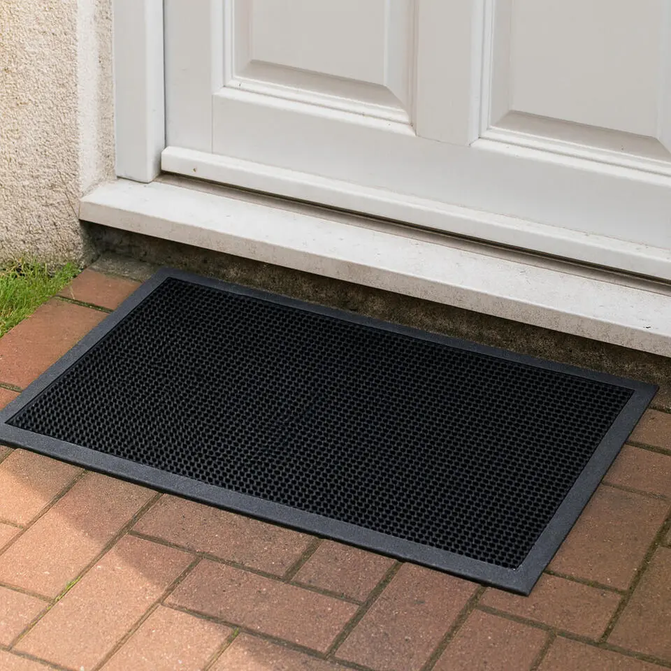 Sorx Deurmat - antislip - zwart - rubber - 70 x 45 cm