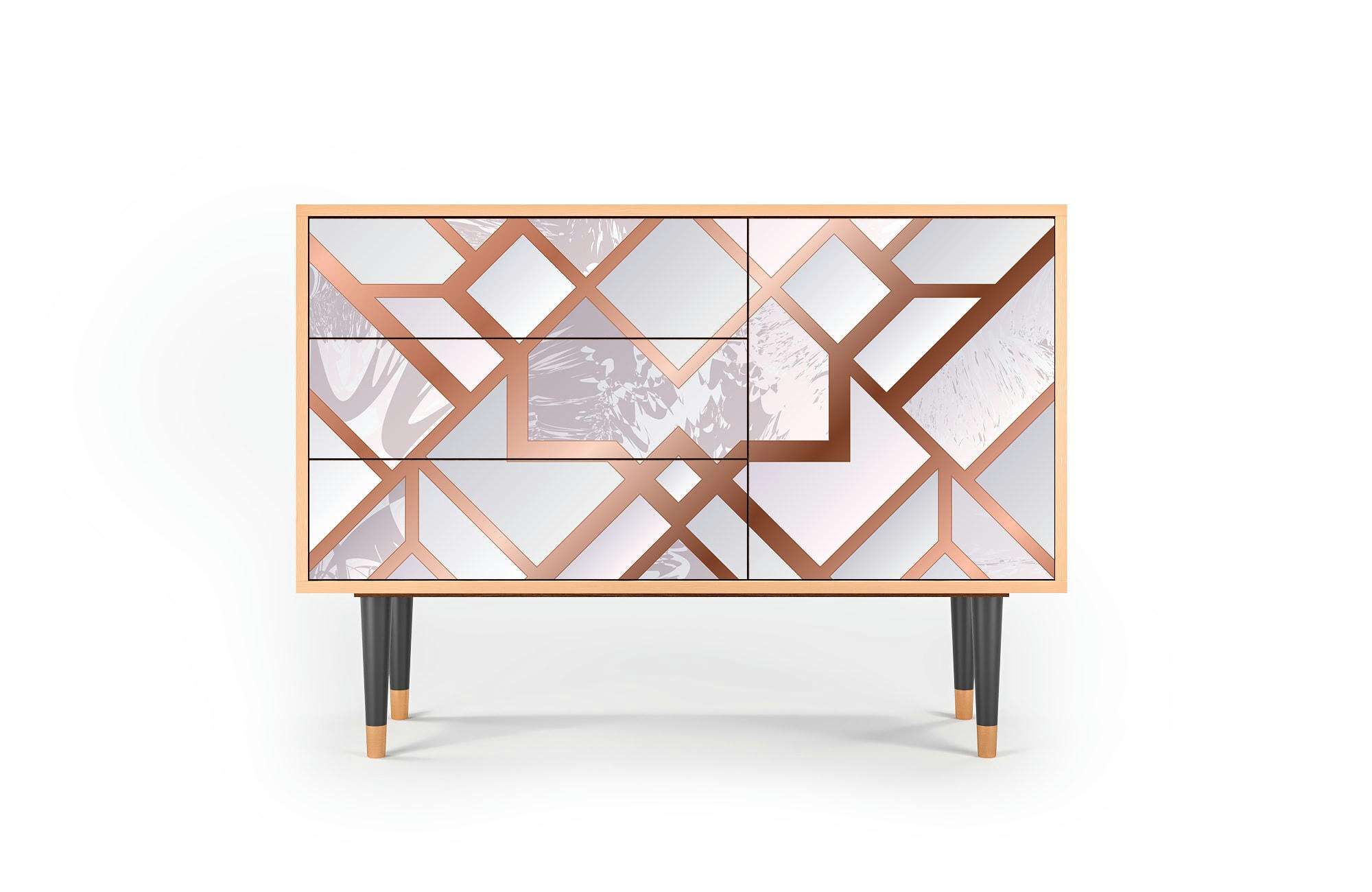 PASTEL FAIRYTALE - Buffet  rose clair 3 tiroirs et 1 porte L 115 cm