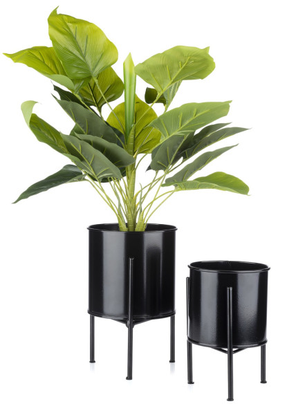 Kwietnik stojak z wkładem 19 cm czarny LOFT