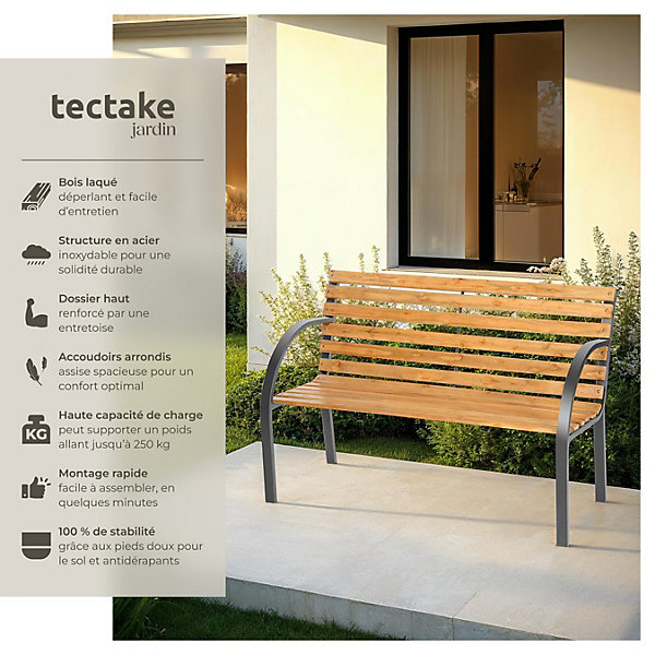 Banc de jardin 2 places Charge maximale 250 kg