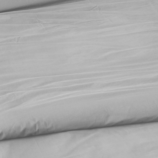 Housse de couette unie en coton Lavé (140x200 cm - Gris)