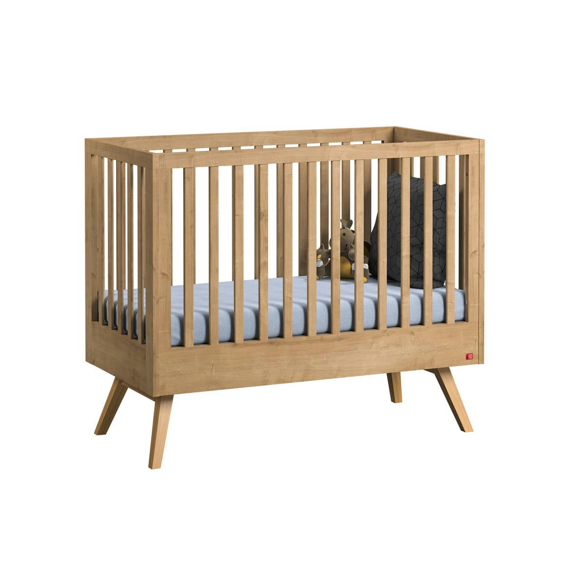 DUO - NAUTIS - Lit bébé 60x120 commode à langer naturel