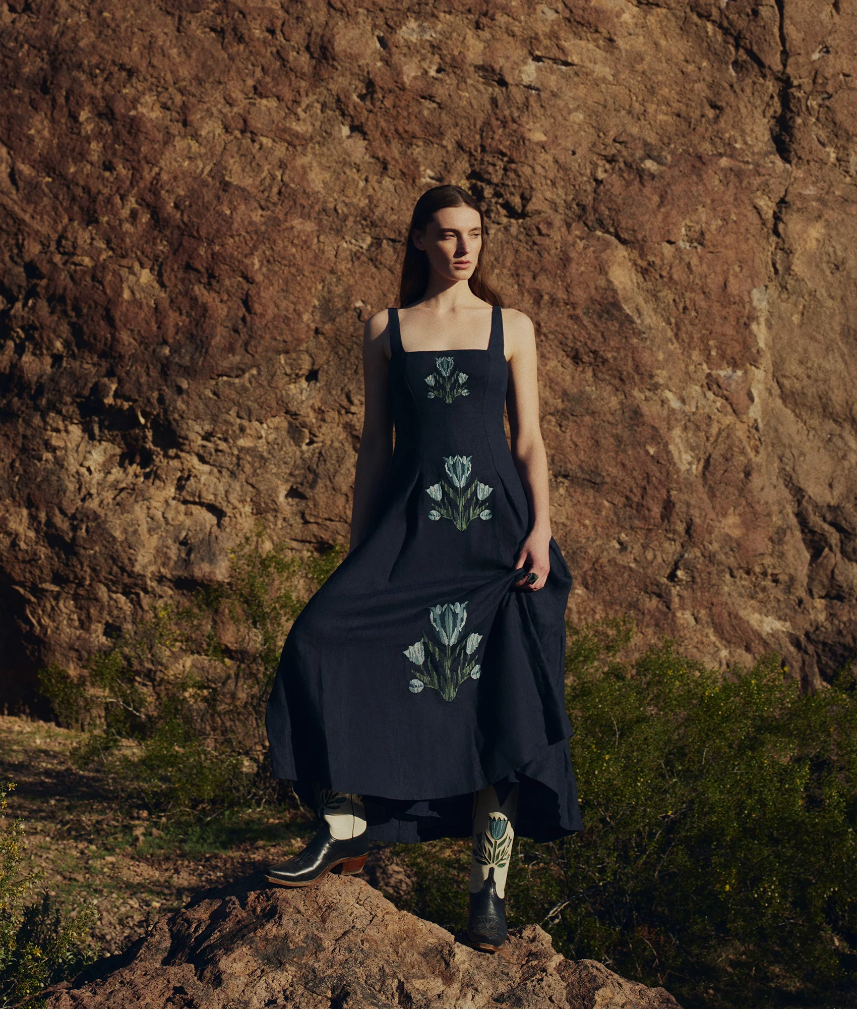 Lela Rose x Lucchese Nightingale - Navy