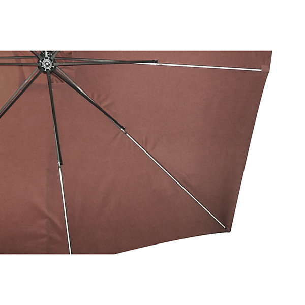 Parasol marron déporté carré 3 x 3 m led degrés SOLENZARA