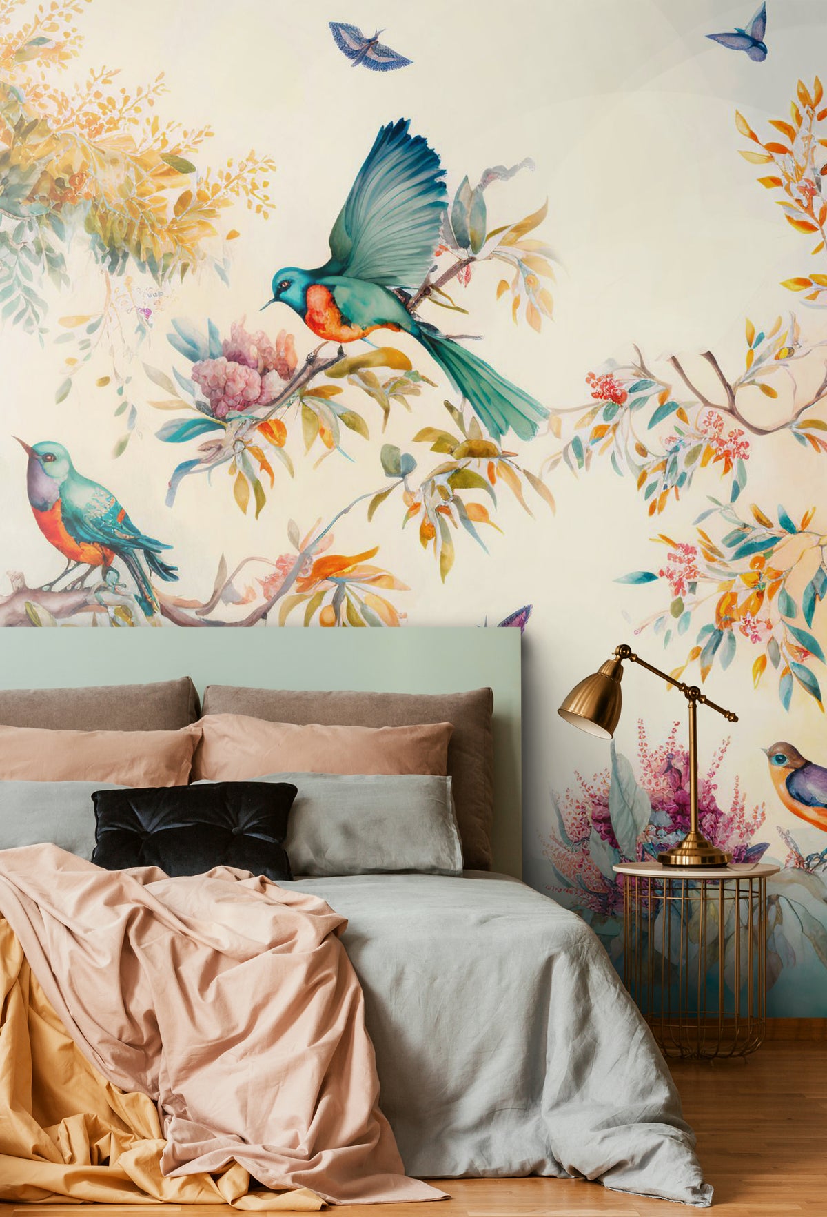 Sanders & Sanders fotobehang tropische jungle bladeren en paradijsvogels meerkleurig 300 x 279 cm 950028