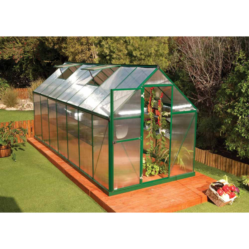 Serre en polycarbonate Mythos verte 7,6 m² CANOPIA