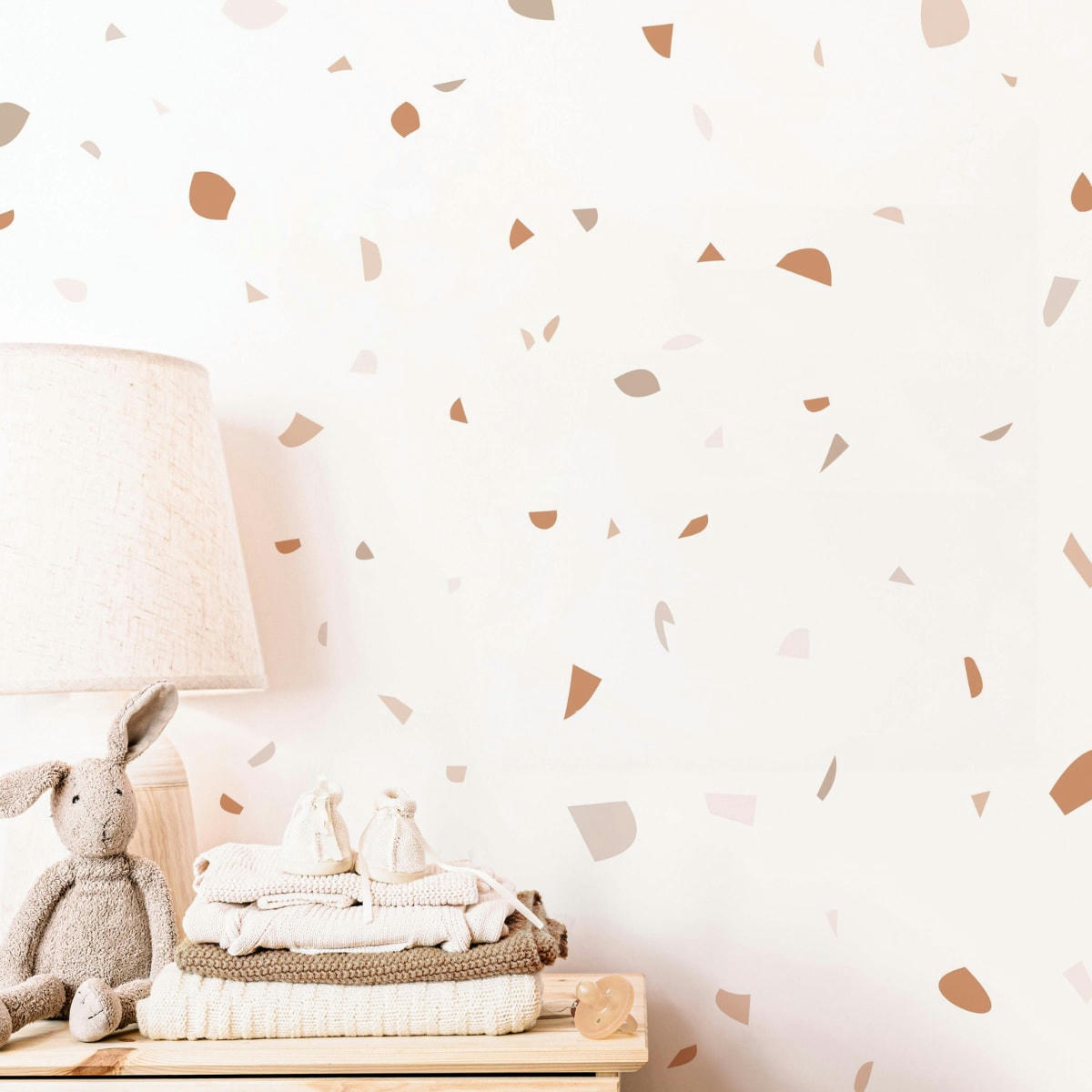 SOFT TERRAZZO - Stickers mureaux en vinyle terrazzo marron et beige