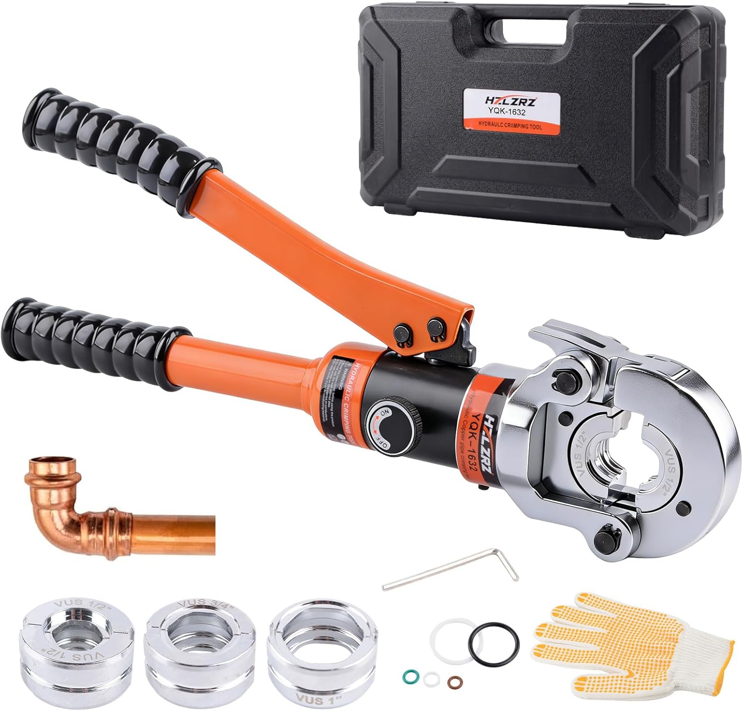 HZLZRZ Propress Tool for Copper Pipe, Hydraulic Tool Dies Jaw 1/2, 3/4, 1, Pro Press Crimper Tool Suitable for Pressing Copper Pipe of Water Heating Crimper Tool