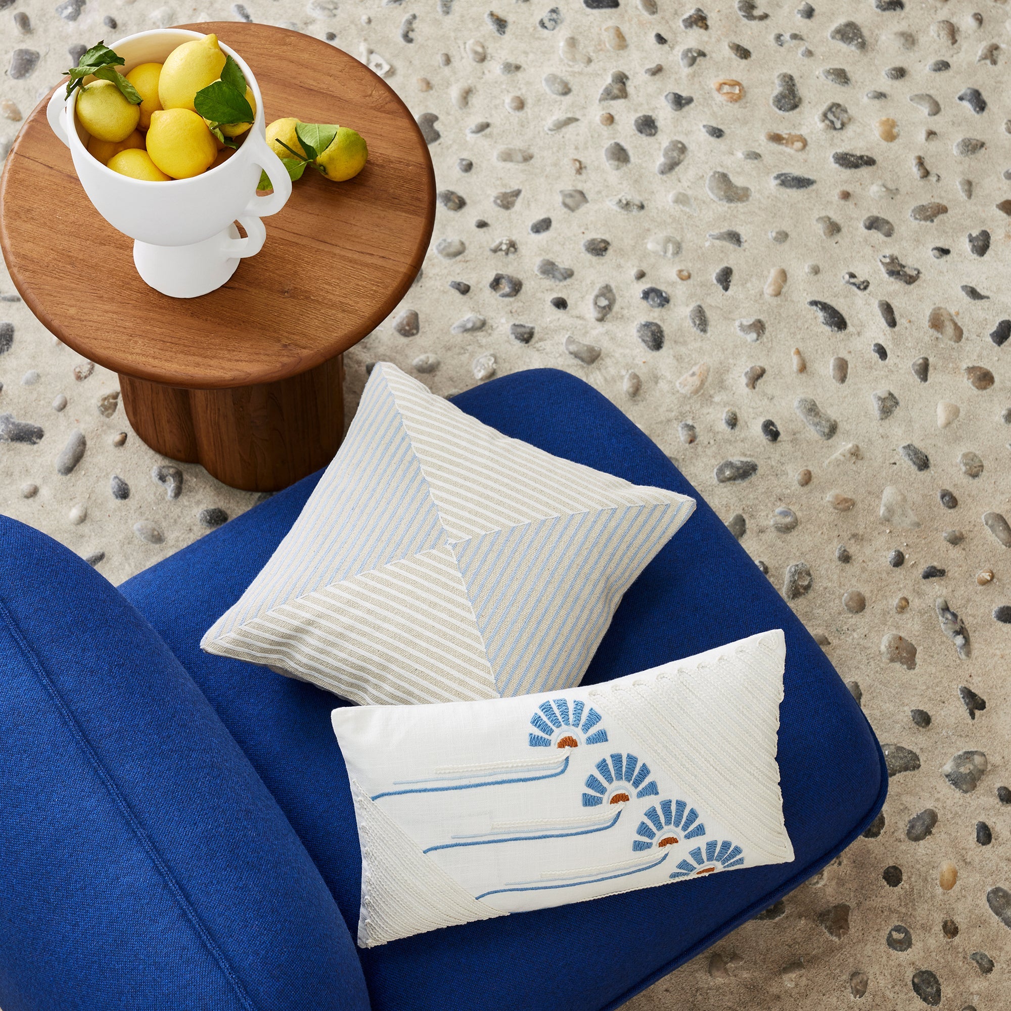 MADURA - Kussenovertrek blauw 40x40 cm