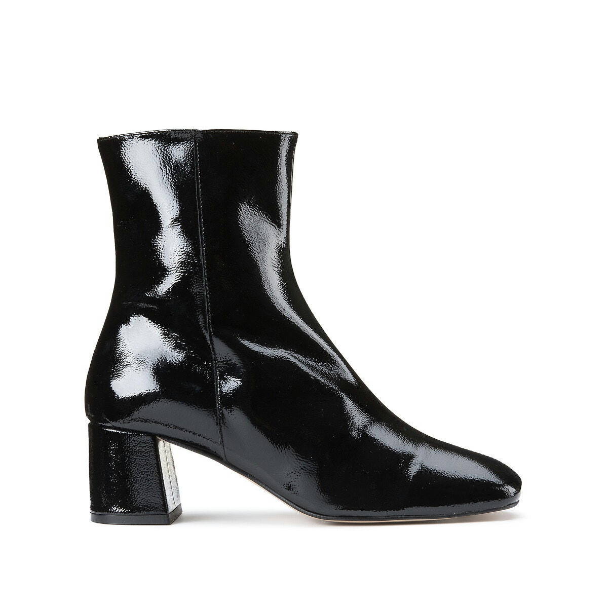 Boots en cuir vernis à talon
