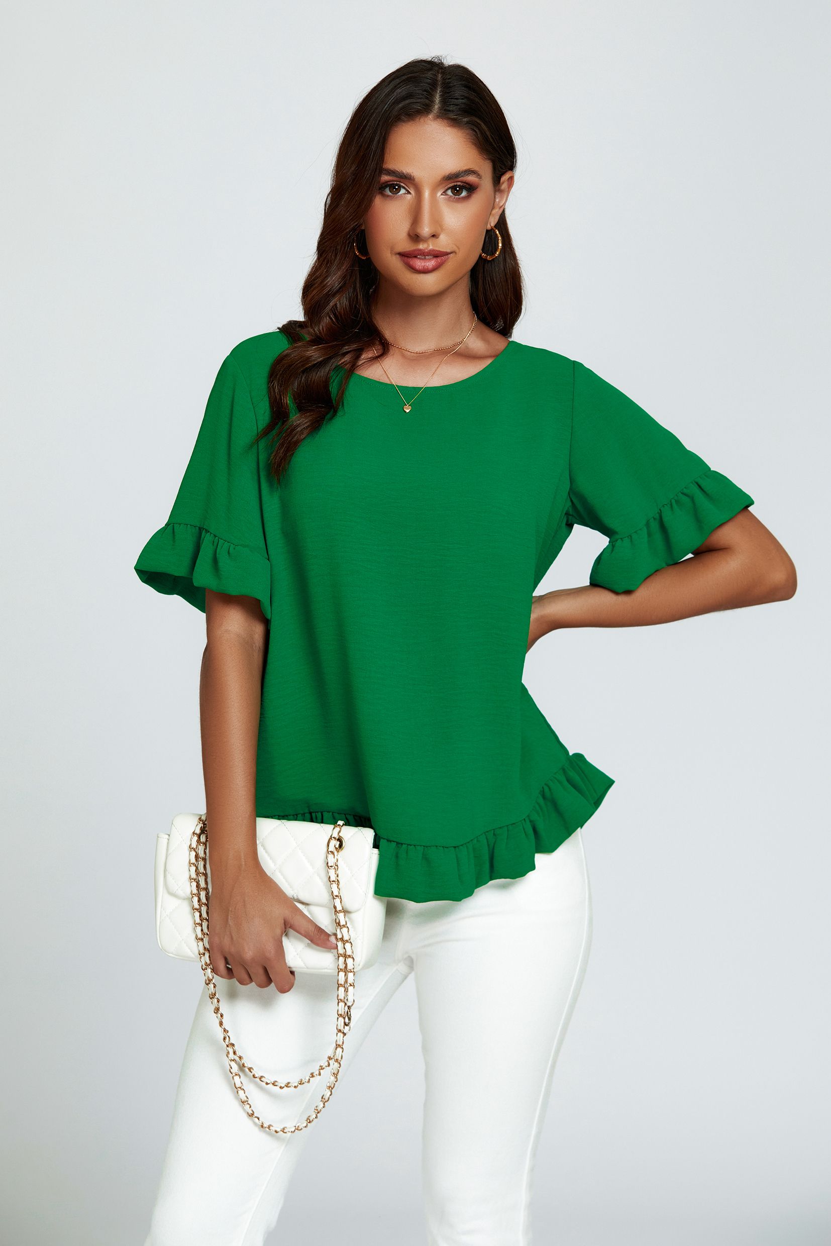 FS Collection Frill Detail Short Sleeves Top